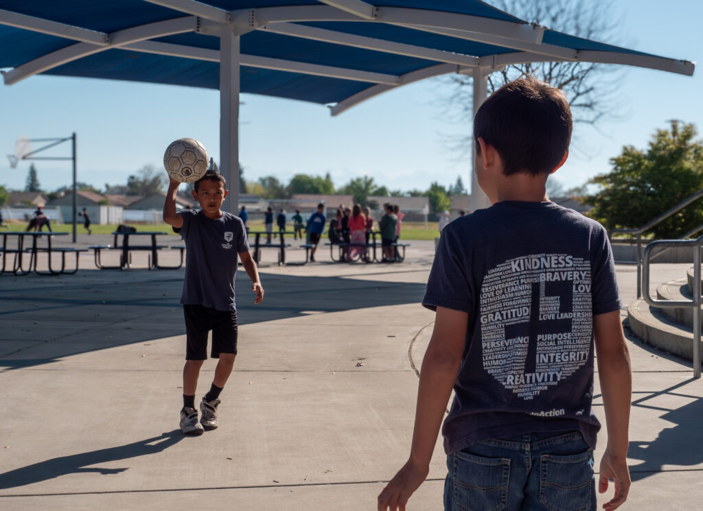 Positivity Project students from Reagan Elementary School in California play sports