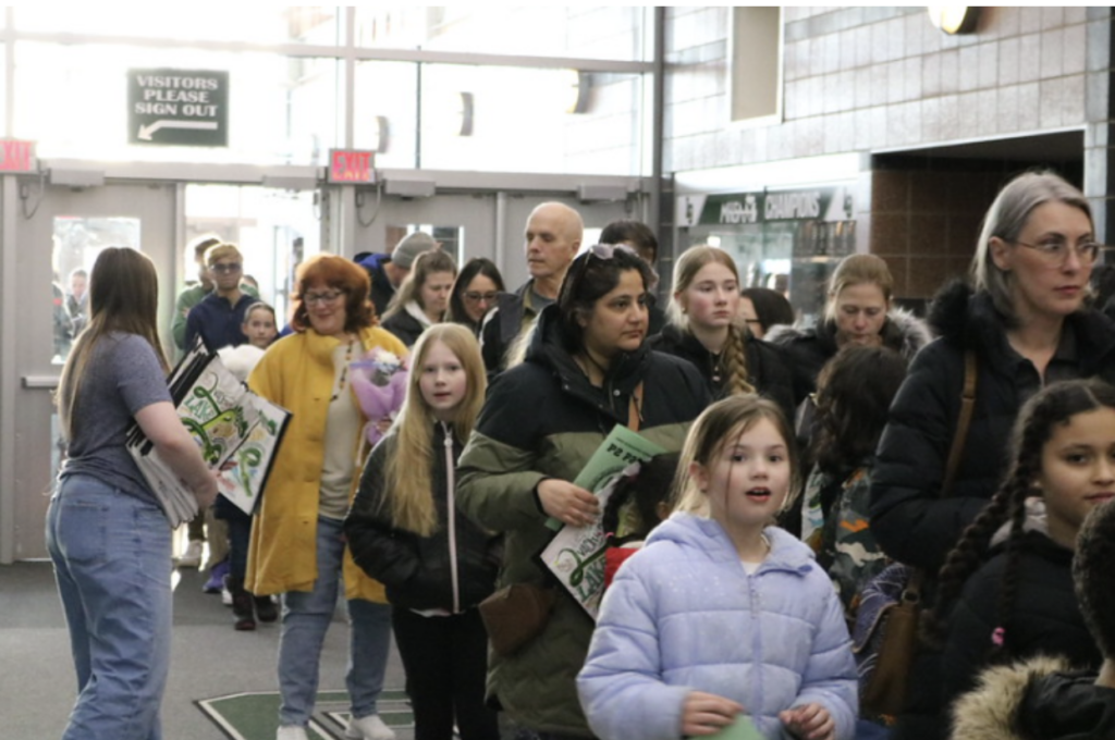 line out the door to enter P2 Palooza